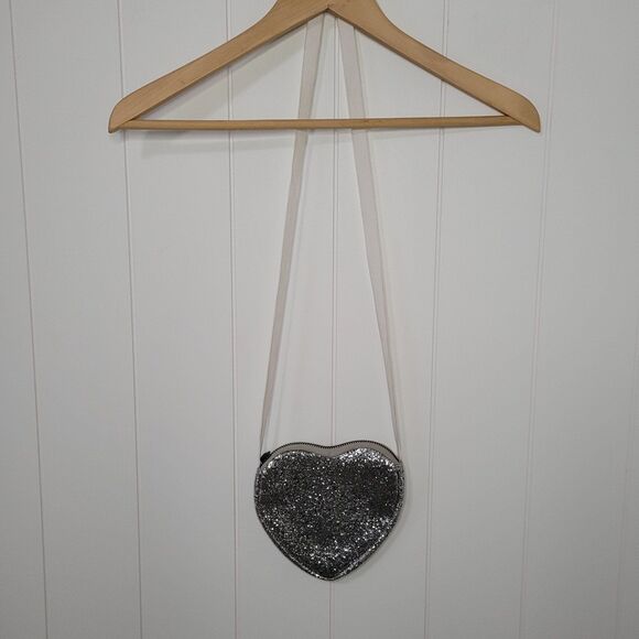Crewcuts Heart Purse Silver Speckled Glitter - Picture 2 of 8